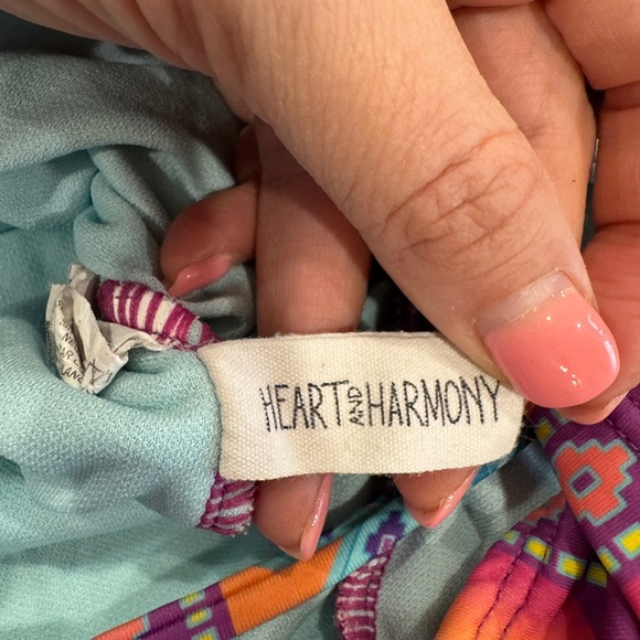 Heart and Harmony Colorful Patterned One-Piece Swimsuit Size 16 - Picture 2 of 4